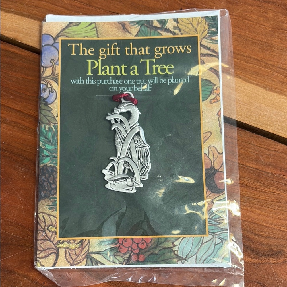 Vintage Heron Pewter Ornament